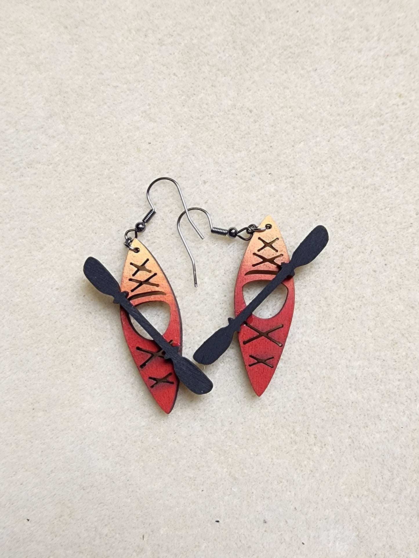 Wooden Kayak Earrings