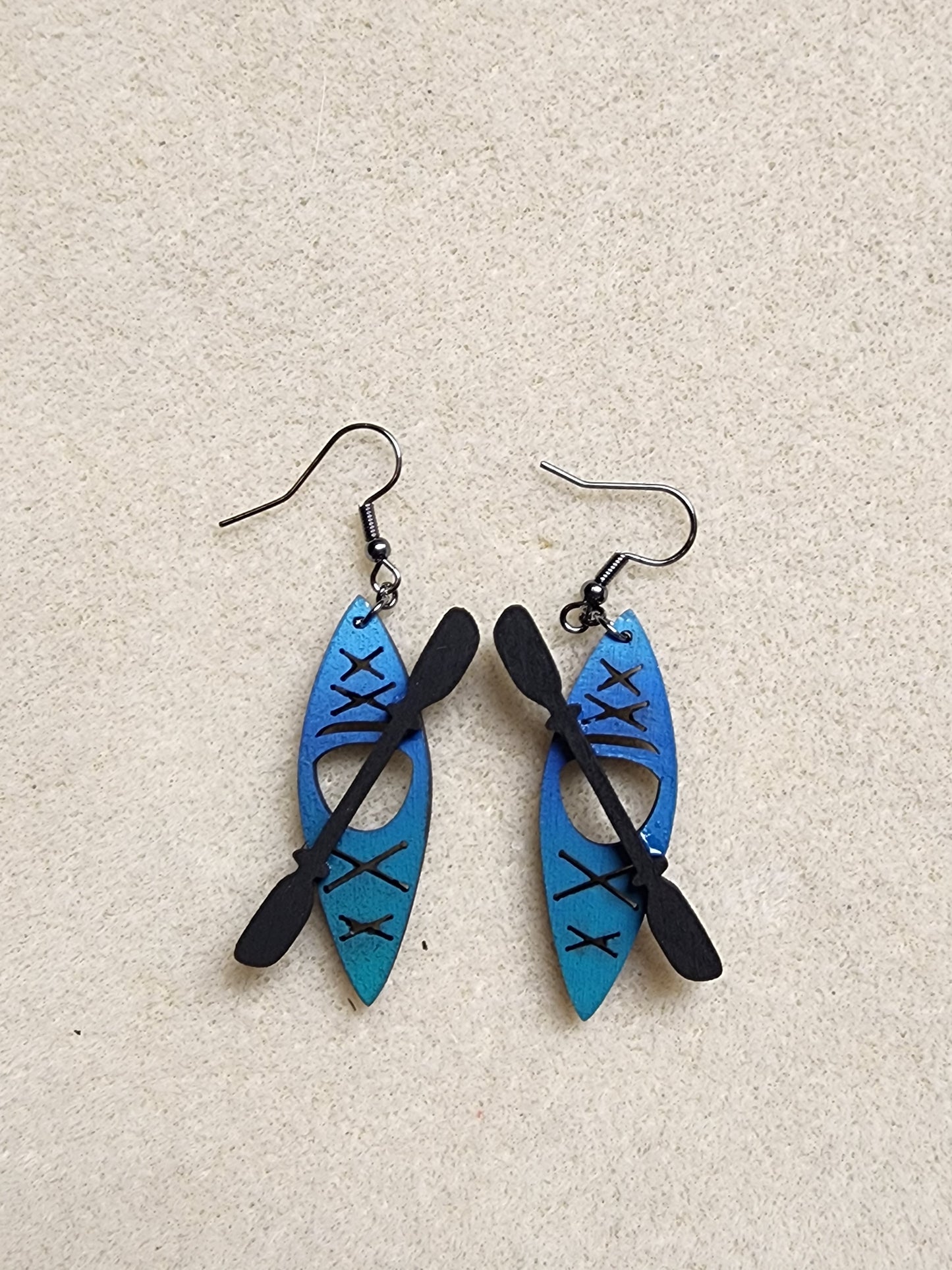 Wooden Kayak Earrings